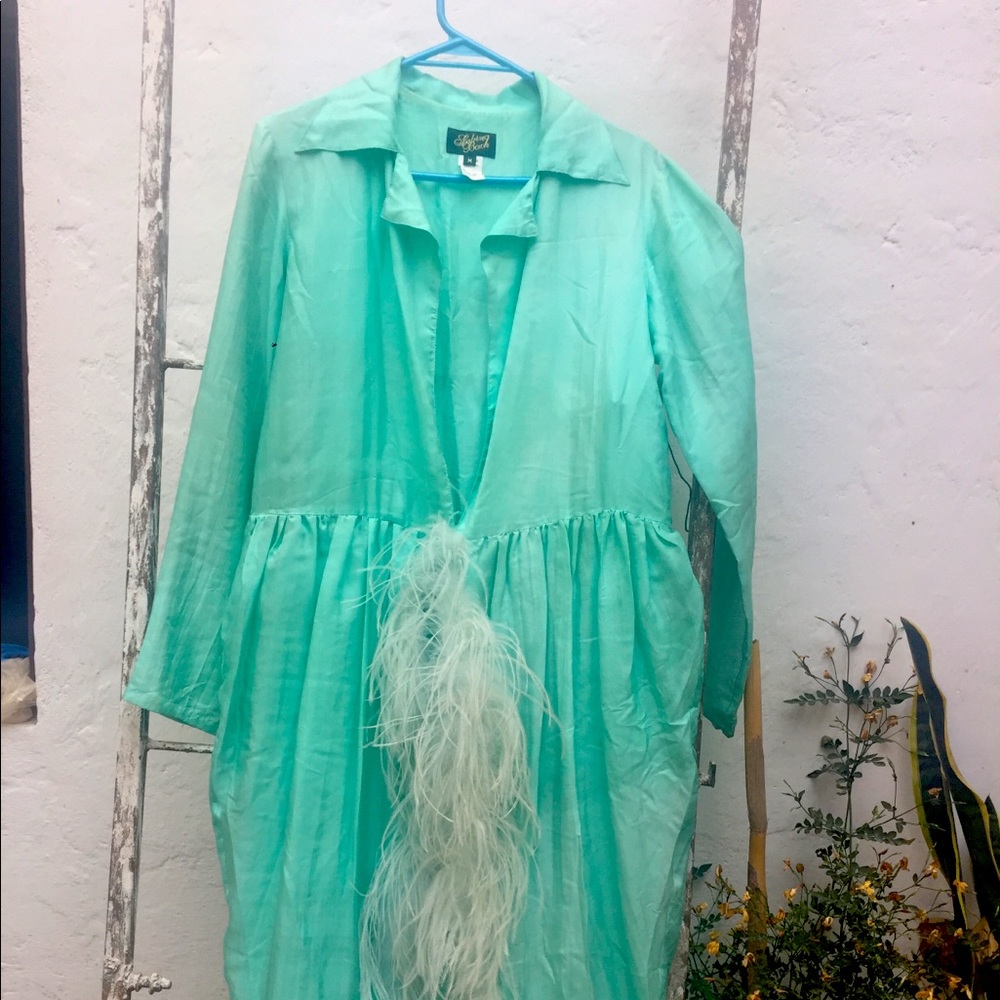 Vintage silk feather robe